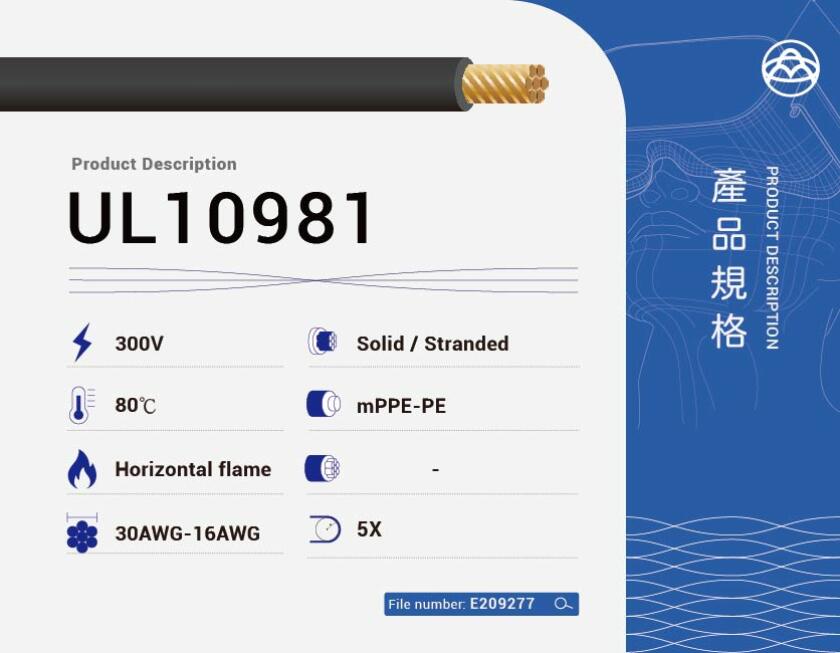 UL10981 mPPE-PE Insulated wire